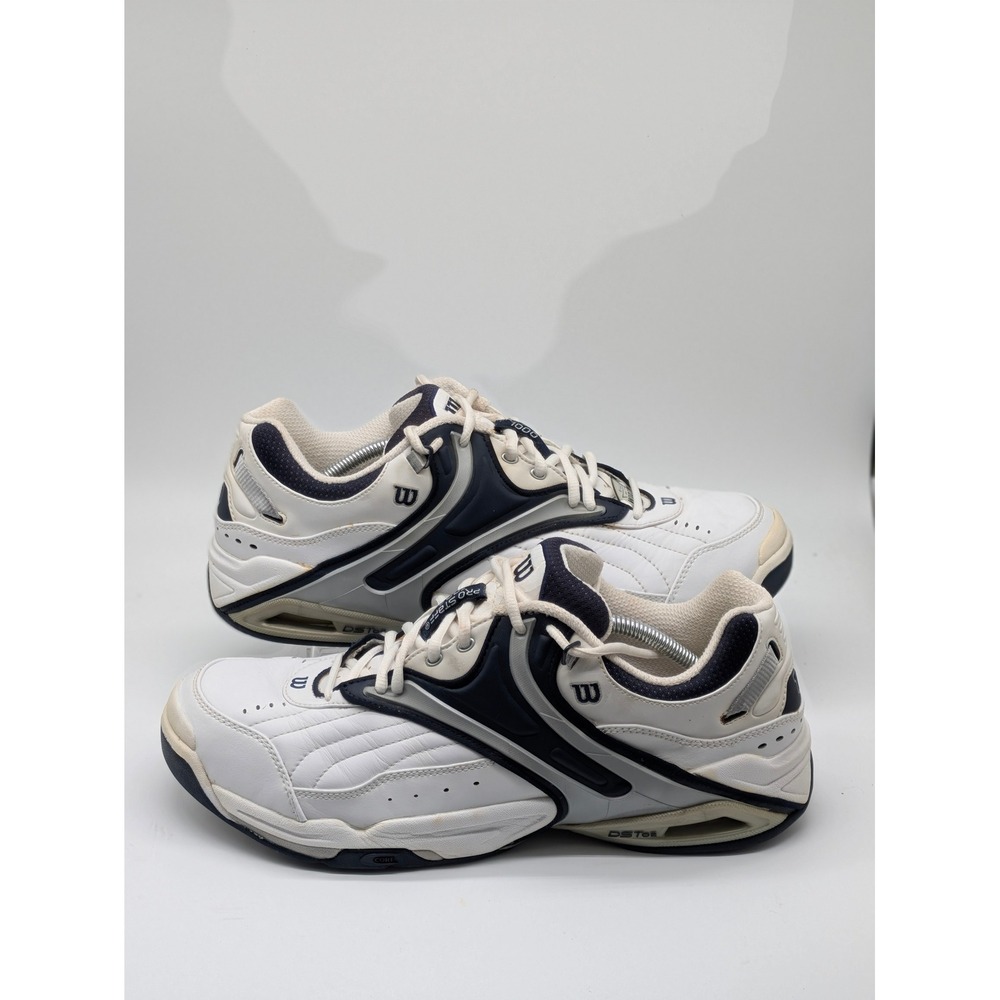 Wilson Pro Staff 1000 Tennis Shoes White Navy Leather Men's Size 14 Athletic